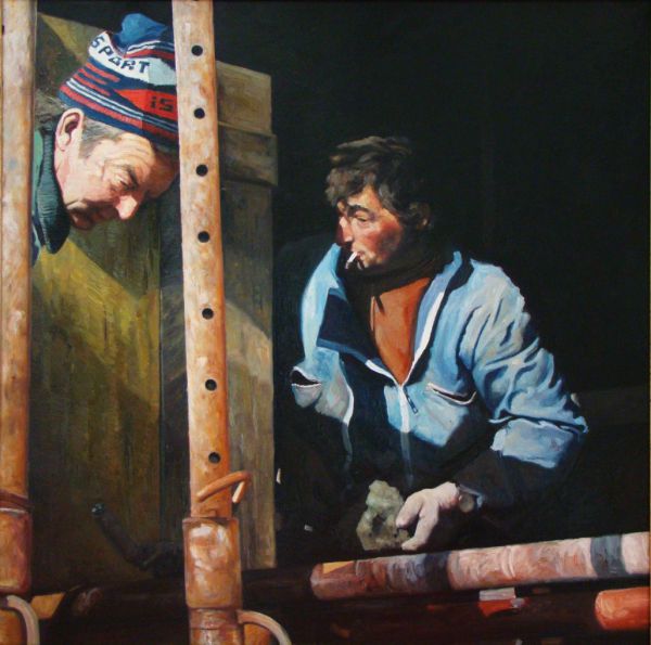 "sport is life"<br />2000 - huile sur toile -100x100 cm